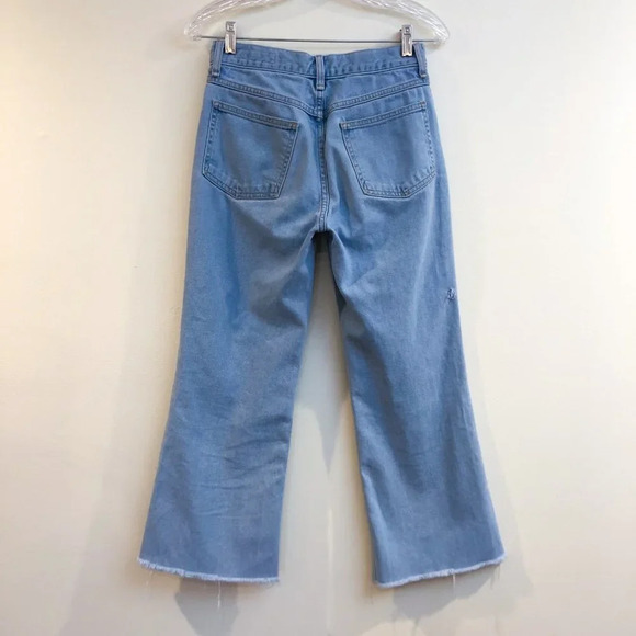 Rag & Bone Light Wash High Rise Straight Leg Cropped Designer Denim Jeans 25 - Picture 7 of 10